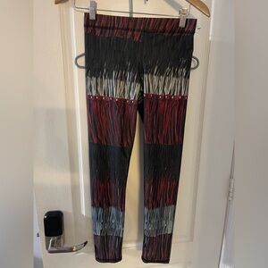 Zara Terez Red and Black Striped Leggings